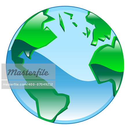 Shiny glossy globe icon clipart illustration