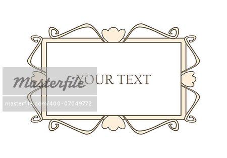 Sweet retro art deco frame. Vector illustration isolated on white background with empty space to put picture or text message