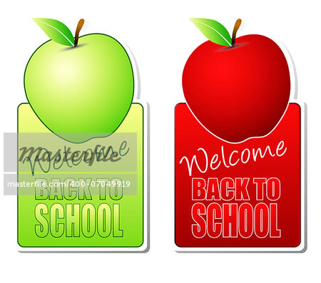 welcome back to school green and red labels