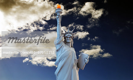 liberty statue with black glasses