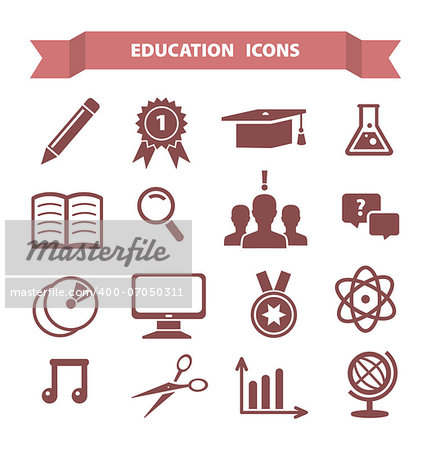 Vector illustration of Education icons set