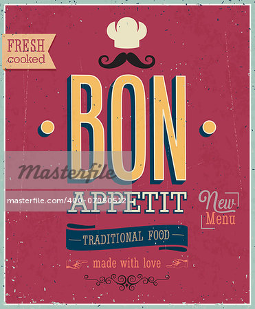 Vintage Bon Appetit Poster.