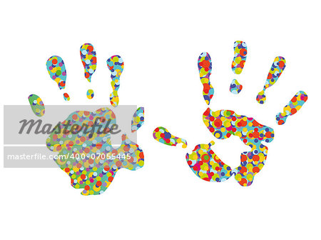two colorful Hand-prints