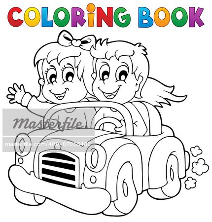 Coloring book car theme 1 - eps10 vector illustration.