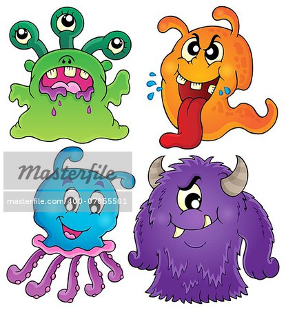 Image with monster theme 1 - eps10 vector illustration.