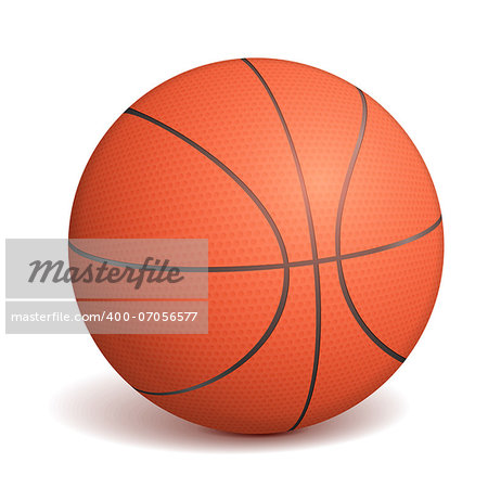 Basketball ball on white background, vector eps10 illustration