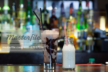 Close up on mouth watering drinks in a classy bar