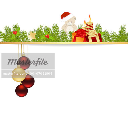 Christmas background with balls. Vector illustration.