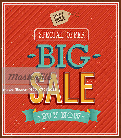 Big sale typographic design. Vector illustration.