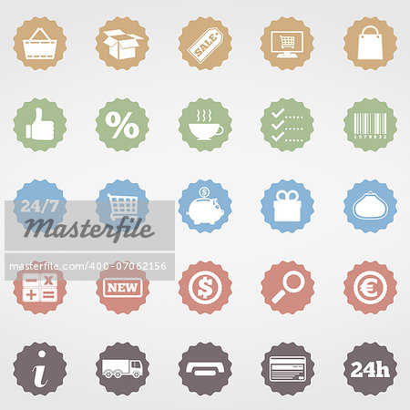 Shopping icons collection, vector eps10 illustration