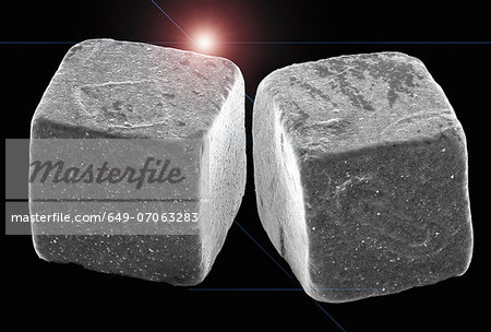 Two salt crystals, SEM Two salt crystals, SEM
