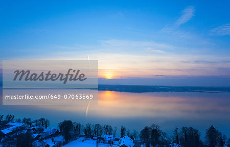 Winter view of Lake Starnberg, Bavaria, Germany