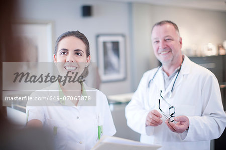 Candid portrait of doctor and nurse