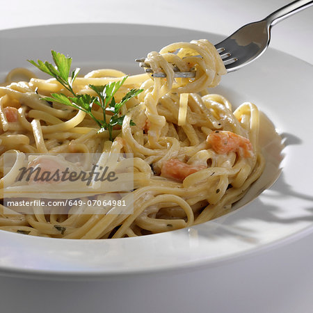 Bowl of seafood pasta
