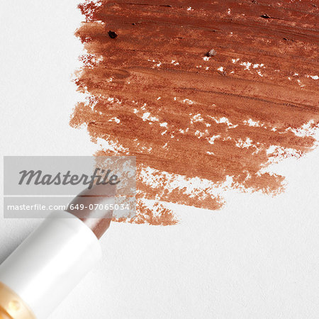 Lipstick zigzag on white background Lipstick zigzag on white background