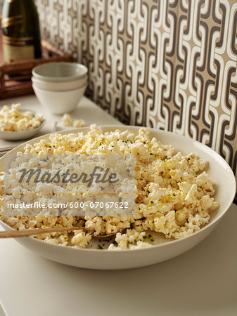 Bowl of Truffle Popcorn, Studio Shot
