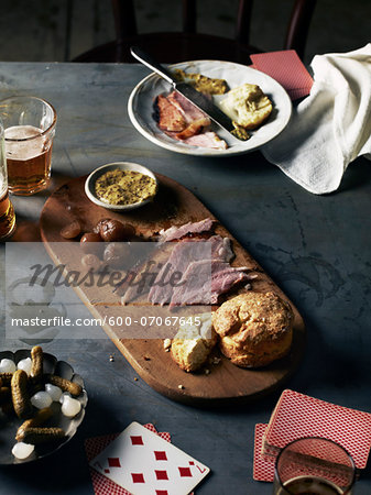 Playing Cards and Snacks, Studio Shot Playing Cards and Snacks, Studio Shot