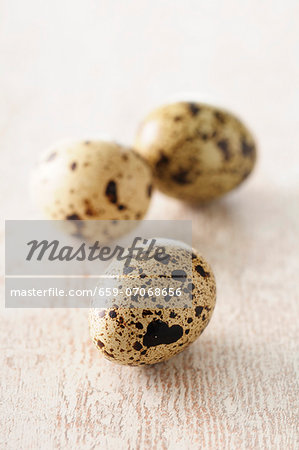 Three quails' eggs