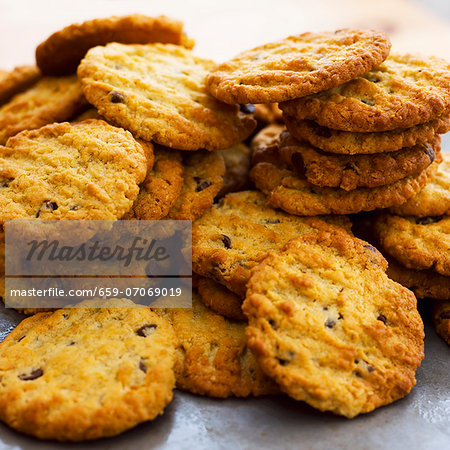 Chocolate Chip Cookies on a baking sheet