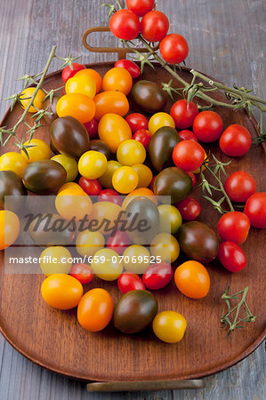Cherry tomatoes in various colours Cherry tomatoes in various colours