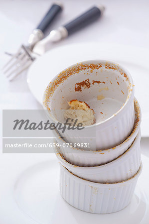 Empty soufflÈ dishes