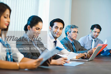 Businessman in a meeting with colleagues