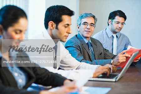 Businessman in a meeting with colleagues
