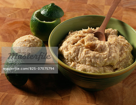 Filling the limes with haddock paté