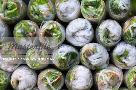 Spring roll on a stall in Luang Prabang, Laos