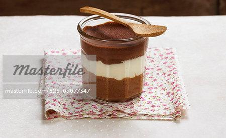 Three chocolate terrine