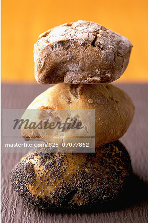 Stack of small bread loaves