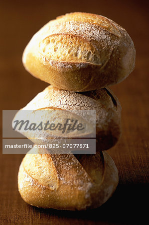 Stack of small round bread loaves