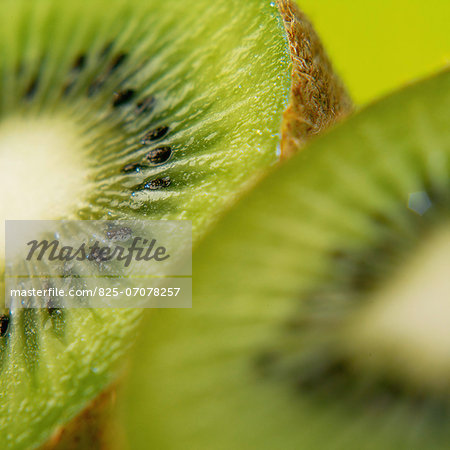 Close-up of half kiwis