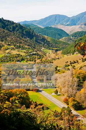 Autumnal landscape, taken from the centre of New Zealand, Nelson, South Island, New Zealand, Pacific