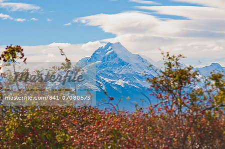 Mount Cook summit, at 3754 metre the highest mountain in New Zealand, Aoraki Mount Cook National Park, UNESCO World Heritage Site, South Island, New Zealand, Pacific