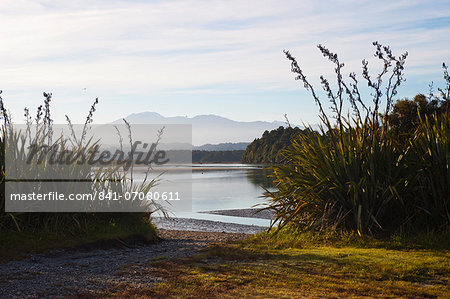 Okarito Lagoon at sunrise, West Coast, South Island, New Zealand, Pacific