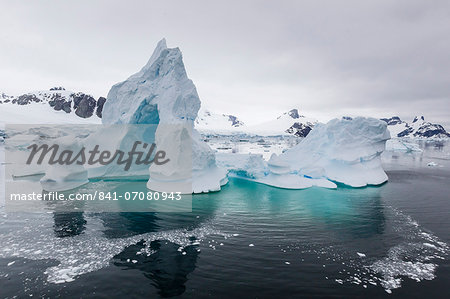 Huge arched iceberg in Neko Harbour, western side of the Antarctic Peninsula, Southern Ocean, Polar Regions