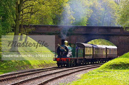 Steam train on Bluebell Railway, Horsted Keynes, West Sussex, England, United Kingdom, Europe