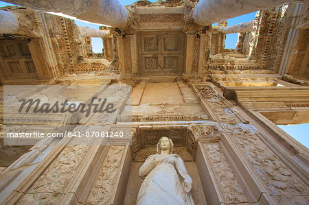Detail of Library of Celsus, Ephesus, Anatolia, Turkey, Asia Minor, Eurasia