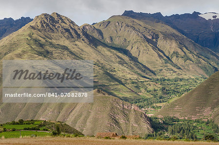 Landscape above the Sacred Valley near Maras, Peru, South America