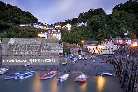 Picturesque North Devon village of Clovelly at dawn, Devon, England, United Kingdom, Europe