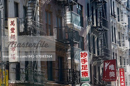 Apartment buildings, Chinatown, Manhattan, New York, United States of America, North America
