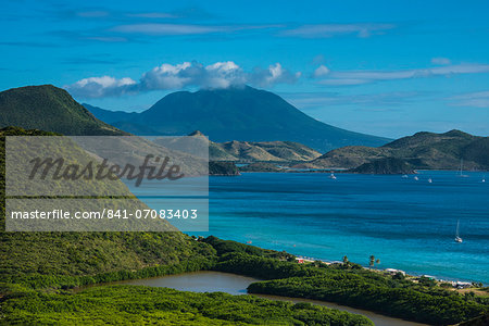 View over the South Peninsula on St. Kitts, St. Kitts and Nevis, Leeward Islands, West Indies, Caribbean, Central America