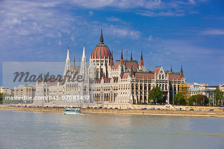 Parliament on the banks of the River Danube, Budapest, Hungary, Europe