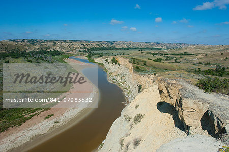 River bend in the Roosevelt National Park, North Dakota, United States of America, North America