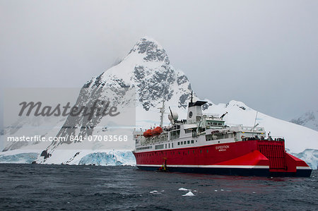 Cruise ship in the Lemaire Channel, Antarctica, Polar Regions