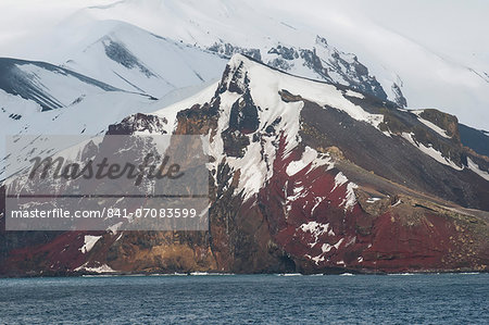 Coloured rocks at the volcanic crater, Deception Island, South Shetland Islands, Antarctica, Polar Regions