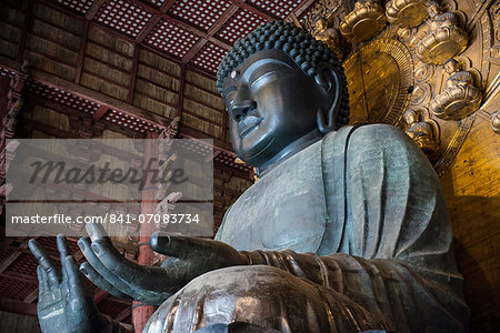 Big Buddha statue, Daibutsuden (Big Buddha Hall), Todaiji Temple, UNESCO World Heritage Site, Nara, Kansai, Japan, Asia