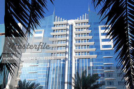 Architecture on Fourth Street, Abu Dhabi, United Arab Emirates, Middle East