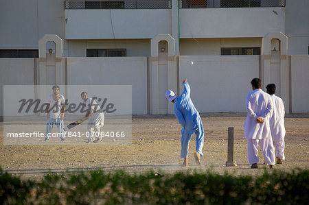 Local cricket match, Al Ain, Abu Dhabi, United Arab Emirates, Middle East